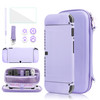 GLDRAM Purple Sakura Carrying Case for Nintendo Switch OLED 9 in 1 Accessories Bundle for Girls with Portable PU Travel