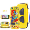 FUNDIARY Yellow Carrying Case for Nintendo Switch with Fortnite Design Shockproof Accessories Bundle for Switch Console