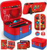 Gurgitat 9in1 Carrying Case for Nintendo Switch Travel Carry Cases Bundle Cute Boys Protective CoverThumb Grips Button C
