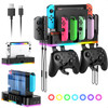 RGB Switch Wall Mount for JoyCon Charger Switch Holder for Nintendo Switch 1 OLED with Switch Organizer Switch Accessori