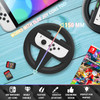 Orzly Steering Wheels for Nintendo Switch OLED Console JoyCons Racing Wheels for Mario Kart 8 Deluxe Mariokart Switch St