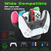Switch Controller Charger for Nintendo Switch Charging Dock with JoyConPro PS5 Controller Charger Station with LED Indic