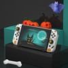 Halloween Protective Cover Compatible with Switch OLED Includes Cat Paw Thumb Grip Caps and Screen Protector for Boys an
