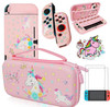 Pink Unicorn Carrying Case Compatible with Nintendo Switch Not OLED or Lite with Dockable Protective Grip Case Screen Pr