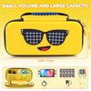 RHOTALL 7 in 1 Yellow Carrying Case Set for Nintendo Switch OLEDPortable Traveler Accessories bundle Cover Storage Bag f