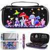 RHOTALL Colorful Mushrooms Carrying Case for Nintendo Switch OLED8 in 1 Accessories Kit Set Travel Carry Case with Cute
