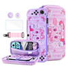 HYPERCASE Cute Cat Switch OLED Case Kit with Portable Travel Carrying Bag Pouch for OLED Accessories Storage Hard Slim S