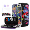 HYPERCASE Cute Mushroom Floral Switch OLED Carrying Case Portable Travel Accessories Storage Bag with Glitter Switch OLE