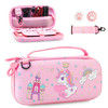 HYPERCASE Pink Switch Lite Carrying Case for Unicorn Portable Switch Lite Accessories Storage Travel Case Pouch with 8 G
