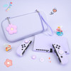 DLseego Purple Switch OLED Case Set Carrying Case with 10 Slots Babyblue Protective Dockable Hard Shell with 4PCS Cute C