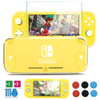 Switch Lite Case Clear Protective Case Cover with HD Tempered Screen Protector and Thumb Grip Caps for Nintendo Switch L