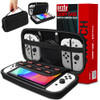 Orzly Carry Case Compatible with Nintendo Switch and New Switch OLED Console Black Protective Hard Portable Travel Carry