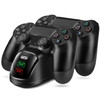 TNP PS4 Controller Charging Station Dock Stand PS4 Dualshock Control Gamepad USB Port Dual Charger Cradle Base with Cabl