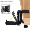Realand 2Pcs Foldable Headphone Stand Hanger Holder Under Desk Aluminum Headset Stand Hook with Cable Clip Clamp Desk Ho