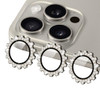LUVI Compatible with iPhone 16 Pro Max 16 pro Bling Camera Lens Protector Gear Design Diamond Individual Ring 9H Tempere