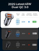 Super Fast Car Charger USB Fast Charge AINOPE Android Car Charger Adapter 45W All Metal Lighter USB Charger Quick Charge