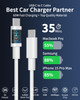 USB C Car Charger All Metal 72W 2Port USBC Car Power Adapter PD Fast Charging Cigarette Lighter with 2 USBC Cable for iP