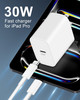 30W iPad Charger Fast Charging USB C Fast Charger Block 10FT Extra Long USBC Cable PD 30 Power Adapter for iPad Pro 1312