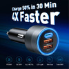 USB C Car Charger for iPhone 16 66W Car Cigarette Lighter Adapter USB Fast Car Charger PD 30WDual QC30 Metal Shell Ambie
