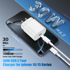 30W USB C Fast Charger for iPhone 16 15 Pro Max Plus2PACK USB C Charger Block with 6FT 10FT USB C Charging Cable for iPh