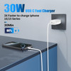 30W USB C Fast Charger for iPhone 16 15 Pro Max Plus2PACK USB C Charger Block with 6FT 10FT USB C Charging Cable for iPh