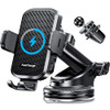 CHGeek Wireless Car Charger with Phone Holder Mount 15W Fast Charging Auto Clamping Phone Holders for You Car Windshield