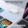 USB C Charger Block 180W GaN 7 Port USB Charging Station Wall Charger PD 65W Laptop Power Adapter Wall Plug USB C Block