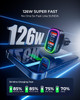 USB C Car Charger 126W Dual PD60WQC30W Cigarette Lighter USB Car Charger Adapter Fast Charging 4 Ports Car Phone Charger