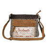 Myra Bag La Farine Upcycled Canvas Leather Small Crossbody Bag S1247 Brown