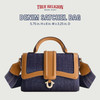 True Religion Womens Satchel Bag Mini Crossbody Purse Handbag with Adjustable Shoulder Strap Denim