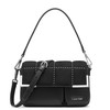Calvin Klein Mica Organizational Flap Crossbody BlackSilver Quilted One Size