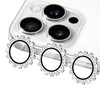 LUVI Compatible with iPhone 16 Pro Max 16 pro Bling Camera Lens Protector Gear Design Diamond Individual Ring 9H Tempere