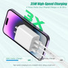 2PackiPhone 17 16e 15 Charger Block35W 3Port Fast USB C Charger Block Dual Port PD Power Adapter QC Wall Plug Multiport