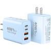 USB C Fast Charger Block40W 4Port iPhone 17 Type C Charger Fast Charging Block PD Power AdapterQC 30 USB A Wall Charger