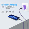 USB C to USB C Fast Charging Cable 3Pack 6ft Type C Cable PD Cord Compatible iPhone 16 Pro Max Plus15Samsung Galaxy A15