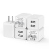 5Pack USB Wall Charger iGENJUN 24A Dual USB Port Cube Power Plug Adapter Fast Phone Charger Block Charging Box Brick for