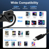 USB C Fast Samsung Car Charger with 3ft Type C Coiled Cable for Samsung Galaxy A17 A56 A36 A16 S25 A55 A15 A35 A54 S24 F