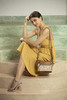 Myra Bag Peach n Bleach Upcycled Canvas Leather Crossbody Bag S1569
