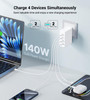 Mac Book Pro Charger 140W Type C Fast Charger for USB C Port MacBook Pro MacBook Air ipad Pro 4Port PD20W Wall Charging