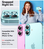 Matekxy for iPhone 16 Plus Camera Lens Protector Glitter for iPhone 16 9H AntiScratch Tempered Glass with Aluminum Edgin