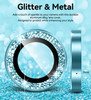 Matekxy for iPhone 16 Plus Camera Lens Protector Glitter for iPhone 16 9H AntiScratch Tempered Glass with Aluminum Edgin