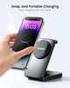 ESSAGER 3 in 1 Foldable Travel Wireless Charger Compatible with iPhone 1615141312 Series 15W Magnetic Wireless Charging