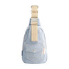 True Religion Womens Sling Bag Denim Small Travel Backpack with Adjustable Shoulder Crossbody Strap and Front Pocket Den