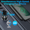 30W Fast iPhone Car Charger Type C Cigarette Lighter Adapter Car Plug with 3FT USB C to USB C Fast Charging Cable for iP