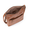 The Sak Womens Iris Crossbody in Leather Casual Purse With Adjustable Strap Zipper Pockets Tobacco Floral Embossed One S