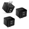 3Pack USB Wall Chargers 24A Dual Port Fast Charger Block Square Flat Power AC Adapter Phone Brick Charging Station for i