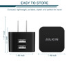 3Pack USB Wall Chargers 24A Dual Port Fast Charger Block Square Flat Power AC Adapter Phone Brick Charging Station for i