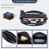 Roulens Triple Zip Small Crossbody Bag for womenWide Strap Cell Phone Purse Shoulder Handbag Wallet with Credit Card Slo