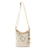 The Sak Lucia Crossbody Bag in Crochet Convertible Purse with Adjustable Shoulder Strap Natural Medallion