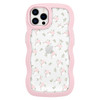 ZCDAYE Floral Case Compatible with iPhone 14 Pro Aesthetic Flower Pattern Cute Curly Wavy Shape Phone Case for Women Gir
